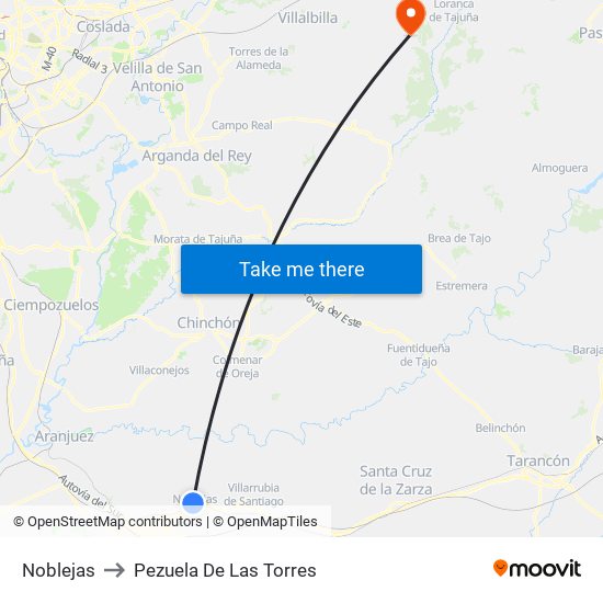 Noblejas to Pezuela De Las Torres map