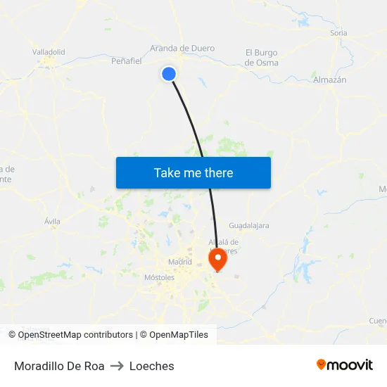Moradillo De Roa to Loeches map