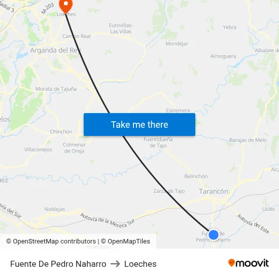 Fuente De Pedro Naharro to Loeches map