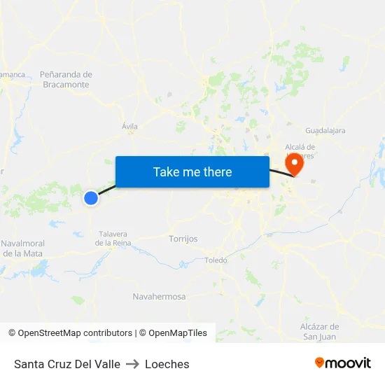Santa Cruz Del Valle to Loeches map