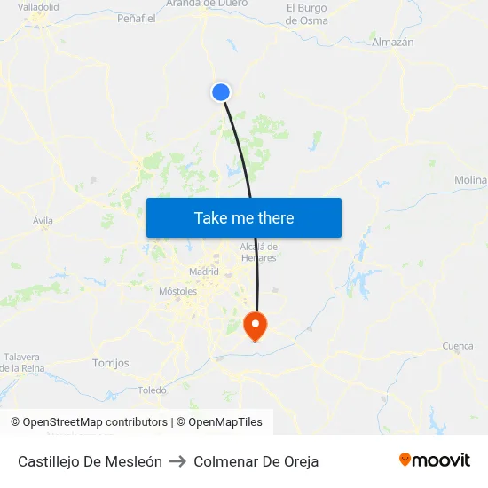Castillejo De Mesleón to Colmenar De Oreja map