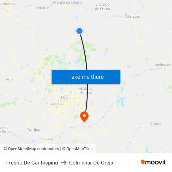 Fresno De Cantespino to Colmenar De Oreja map