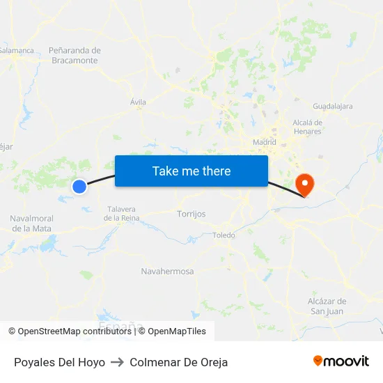 Poyales Del Hoyo to Colmenar De Oreja map