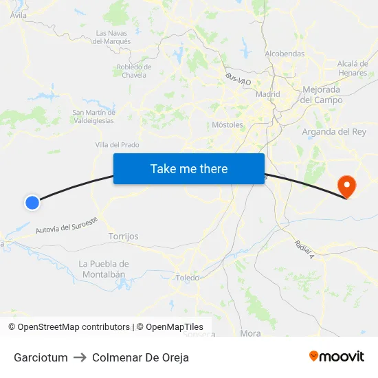 Garciotum to Colmenar De Oreja map