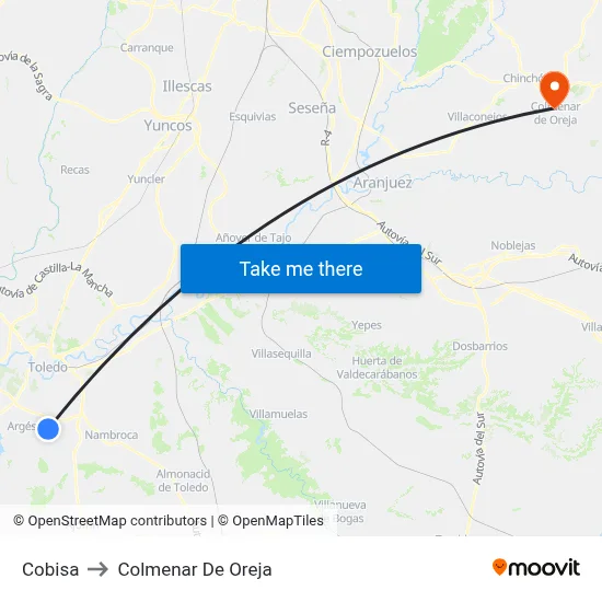 Cobisa to Colmenar De Oreja map