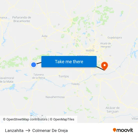 Lanzahíta to Colmenar De Oreja map