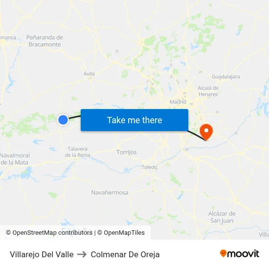 Villarejo Del Valle to Colmenar De Oreja map