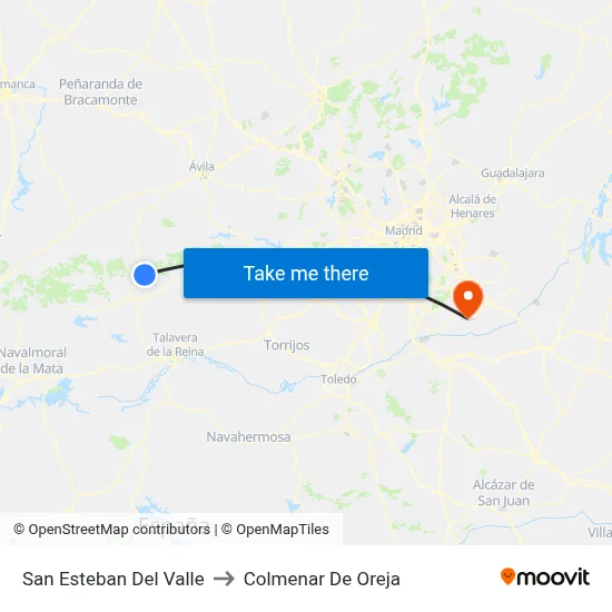 San Esteban Del Valle to Colmenar De Oreja map