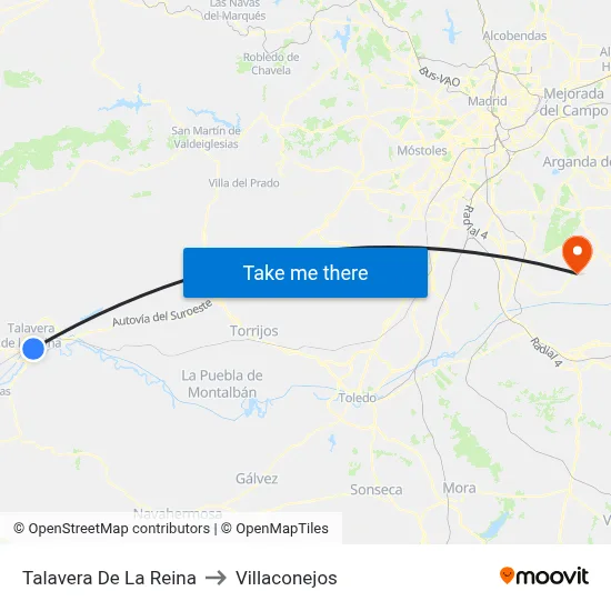 Talavera De La Reina to Villaconejos map