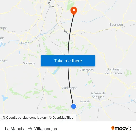 La Mancha to Villaconejos map