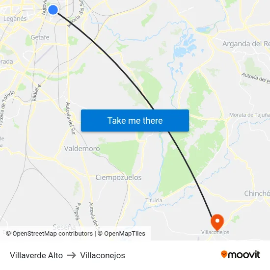 Villaverde Alto to Villaconejos map