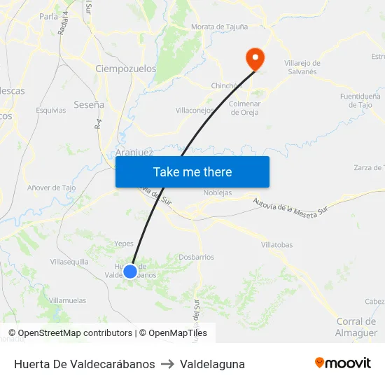 Huerta De Valdecarábanos to Valdelaguna map