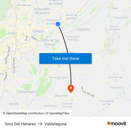 Soto Del Henares to Valdelaguna map