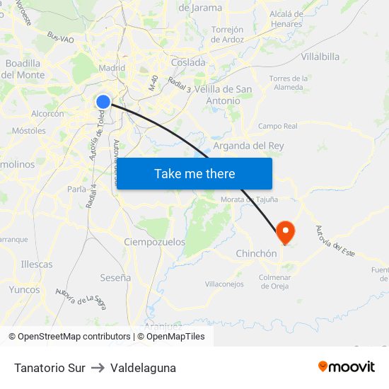 Tanatorio Sur to Valdelaguna map