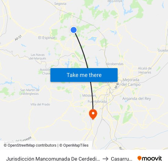 Jurisdicción Mancomunada De Cerdedilla Y Navacerrada to Casarrubuelos map