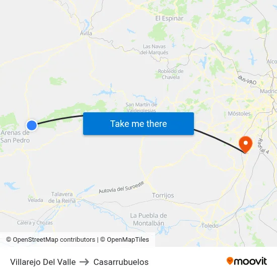 Villarejo Del Valle to Casarrubuelos map