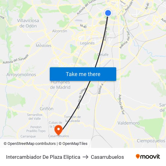 Intercambiador De Plaza Elíptica to Casarrubuelos map