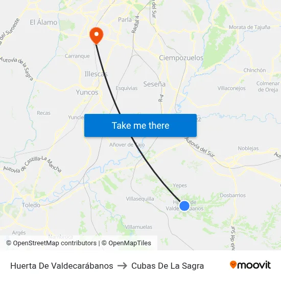 Huerta De Valdecarábanos to Cubas De La Sagra map