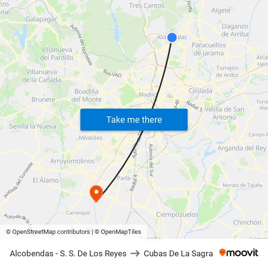 Alcobendas - S. S. De Los Reyes to Cubas De La Sagra map