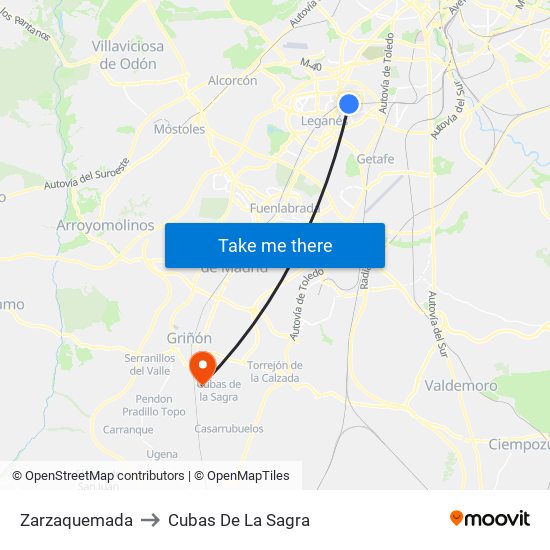 Zarzaquemada to Cubas De La Sagra map