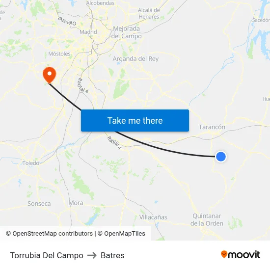 Torrubia Del Campo to Batres map