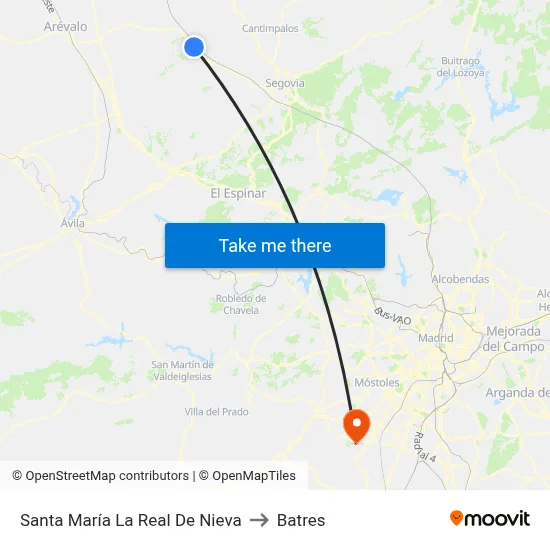 Santa María La Real De Nieva to Batres map