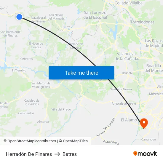 Herradón De Pinares to Batres map