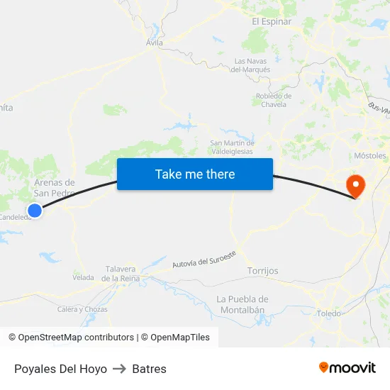 Poyales Del Hoyo to Batres map