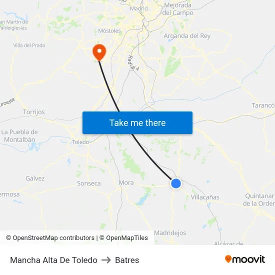 Mancha Alta De Toledo to Batres map