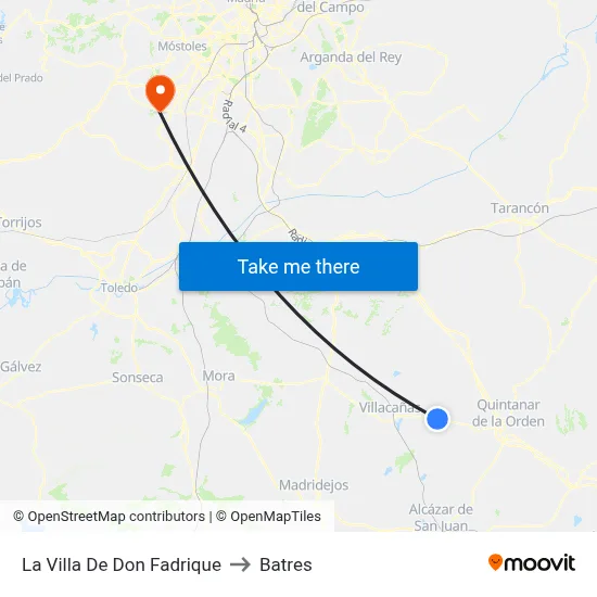La Villa De Don Fadrique to Batres map