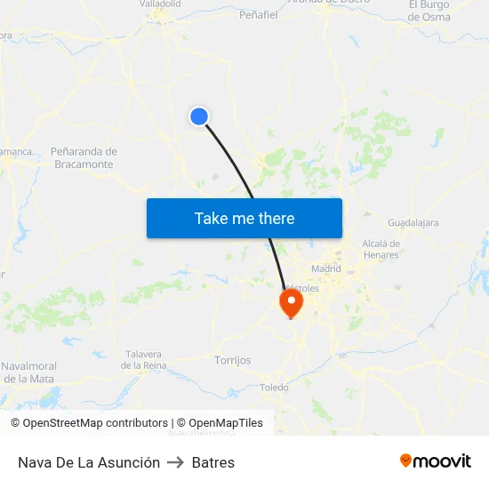 Nava De La Asunción to Batres map