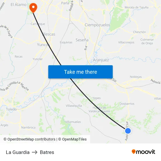 La Guardia to Batres map