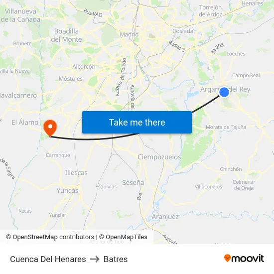 Cuenca Del Henares to Batres map