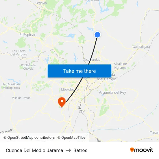 Cuenca Del Medio Jarama to Batres map