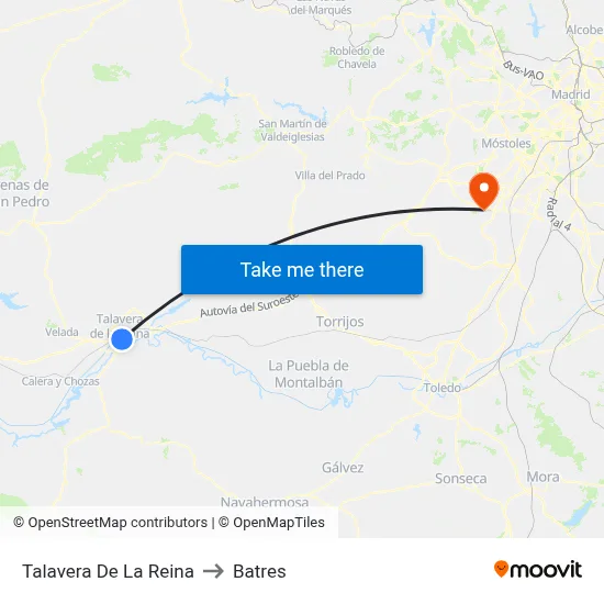 Talavera De La Reina to Batres map