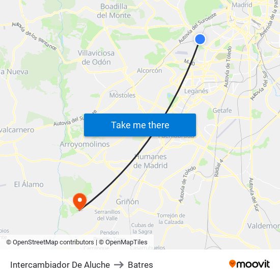 Intercambiador De Aluche to Batres map