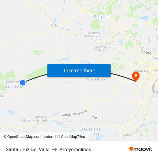 Santa Cruz Del Valle to Arroyomolinos map