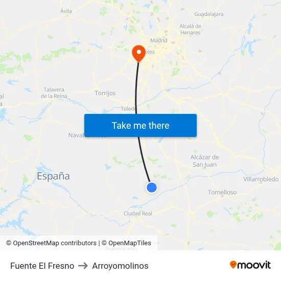 Fuente El Fresno to Arroyomolinos map