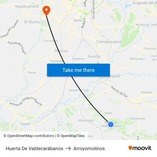 Huerta De Valdecarábanos to Arroyomolinos map
