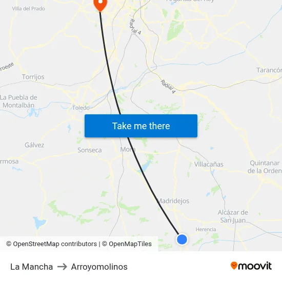 La Mancha to Arroyomolinos map