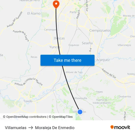 Villamuelas to Moraleja De Enmedio map
