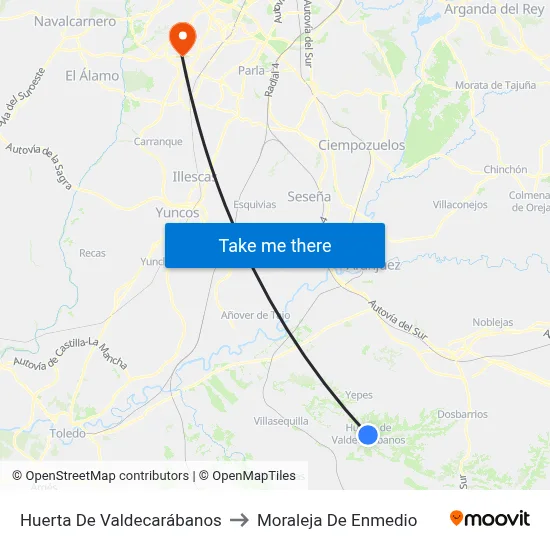 Huerta De Valdecarábanos to Moraleja De Enmedio map