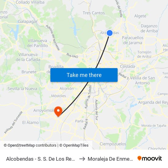 Alcobendas - S. S. De Los Reyes to Moraleja De Enmedio map