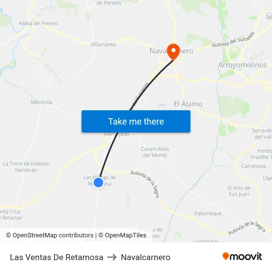 Las Ventas De Retamosa to Navalcarnero map