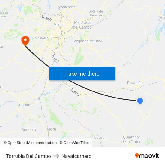 Torrubia Del Campo to Navalcarnero map