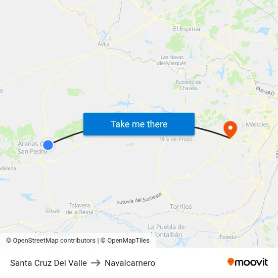 Santa Cruz Del Valle to Navalcarnero map