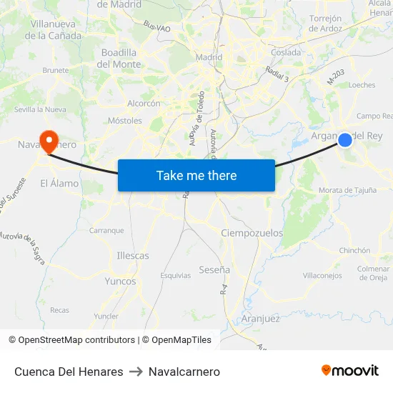 Cuenca Del Henares to Navalcarnero map