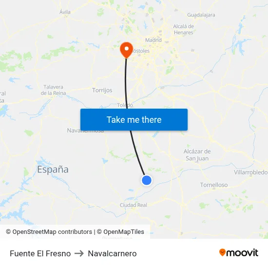 Fuente El Fresno to Navalcarnero map