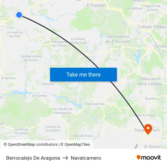 Berrocalejo De Aragona to Navalcarnero map