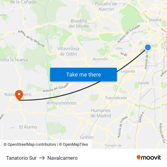 Tanatorio Sur to Navalcarnero map